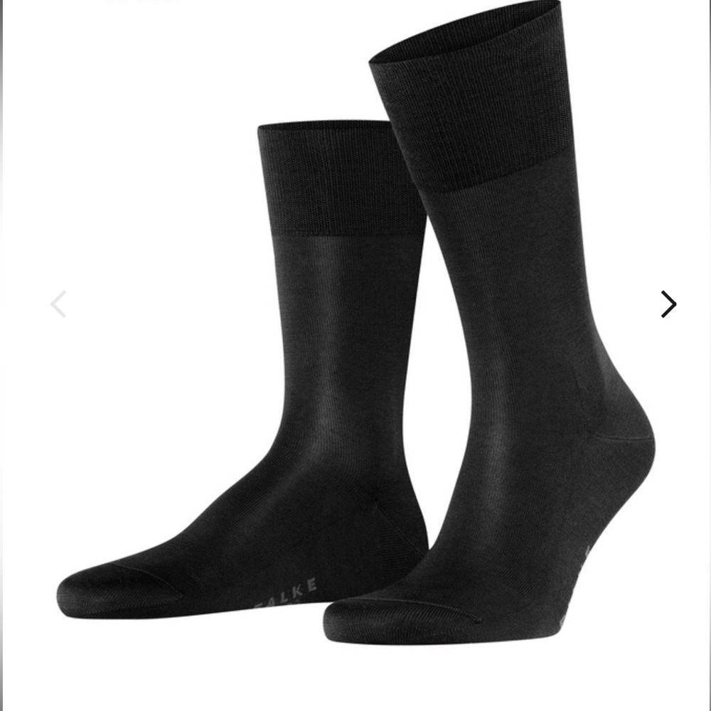FALKE MENS TIAGO FINE COTTON MID CALF SOCKS BLACK SIZE XL 12.5-13.5 (47-48) NWT